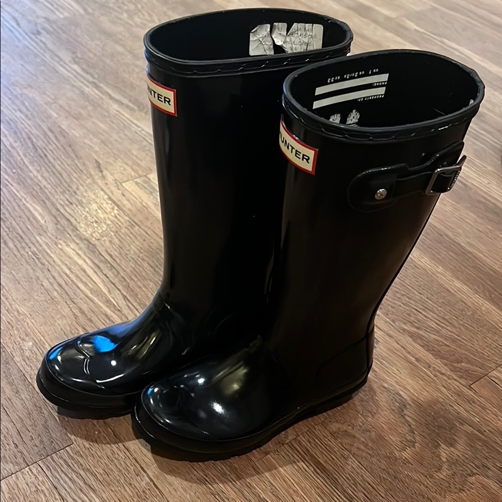 Hunter Kids Black Rain Boots